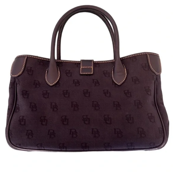 Dooney & Bourke DB Signature Black Canvas‎ & Leather Tote Satchel - Picture 3 of 12